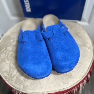 Birkenstock LP Boston Ultra Blue Suede Clogs Sz US M 11 Regular Fit